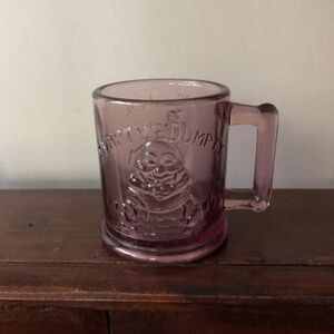 Purple Glass Mug with Humpty Dumpty Design
